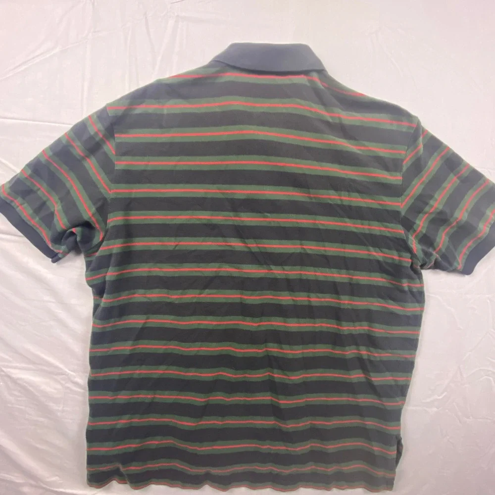 Polo Ralph Lauren XXL Striped Polo Shirt Blue Tag Green Gray Red Pony Vintage